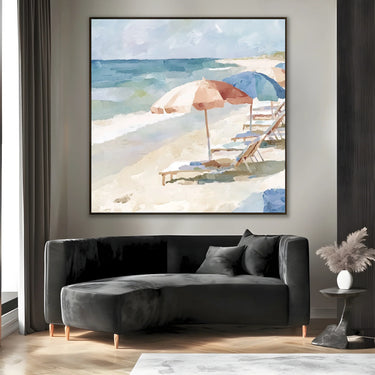 Quadro Stampa su Tela Ombrelloni d’Estate - CupidoDesign