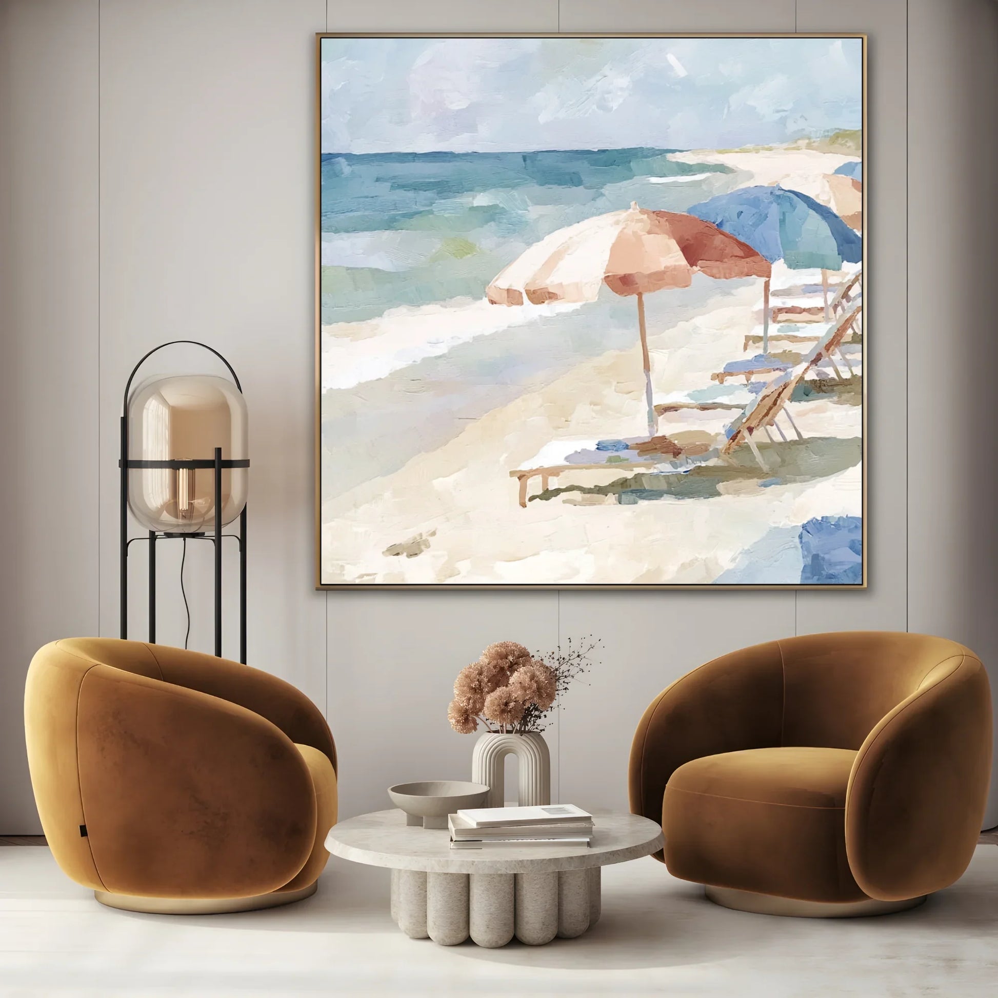 Quadro Stampa su Tela Ombrelloni d’Estate - CupidoDesign