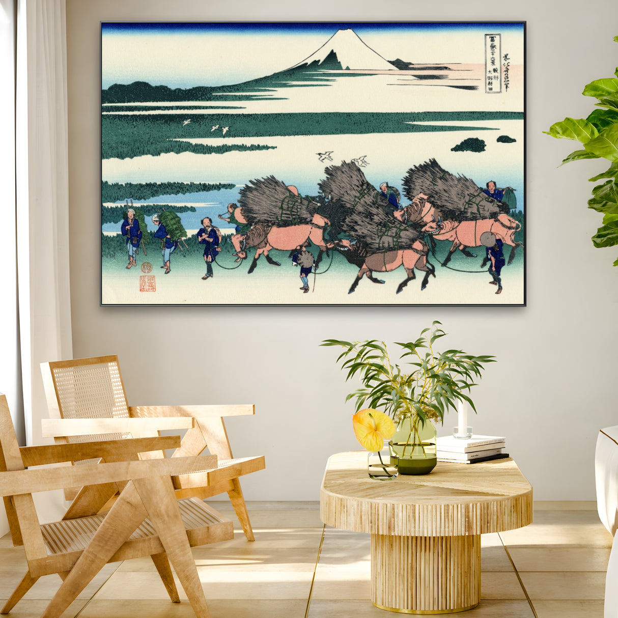 Quadro Stampa su Tela Ono Shindon nella provincia di Suruga, Katsushika Hokusai - CupidoDesign