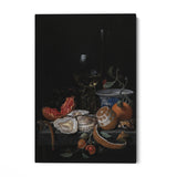 Quadro Stampa su Tela Ostriche, Frutta e Vino, Abraham Mignon - CupidoDesign