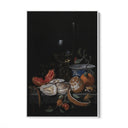 Quadro Stampa su Tela Ostriche, Frutta e Vino, Abraham Mignon - CupidoDesign