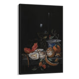 Quadro Stampa su Tela Ostriche, Frutta e Vino, Abraham Mignon - CupidoDesign
