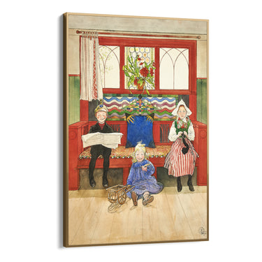 Quadro Stampa su Tela Padre, Madre, Bambino, Carl Larsson - CupidoDesign