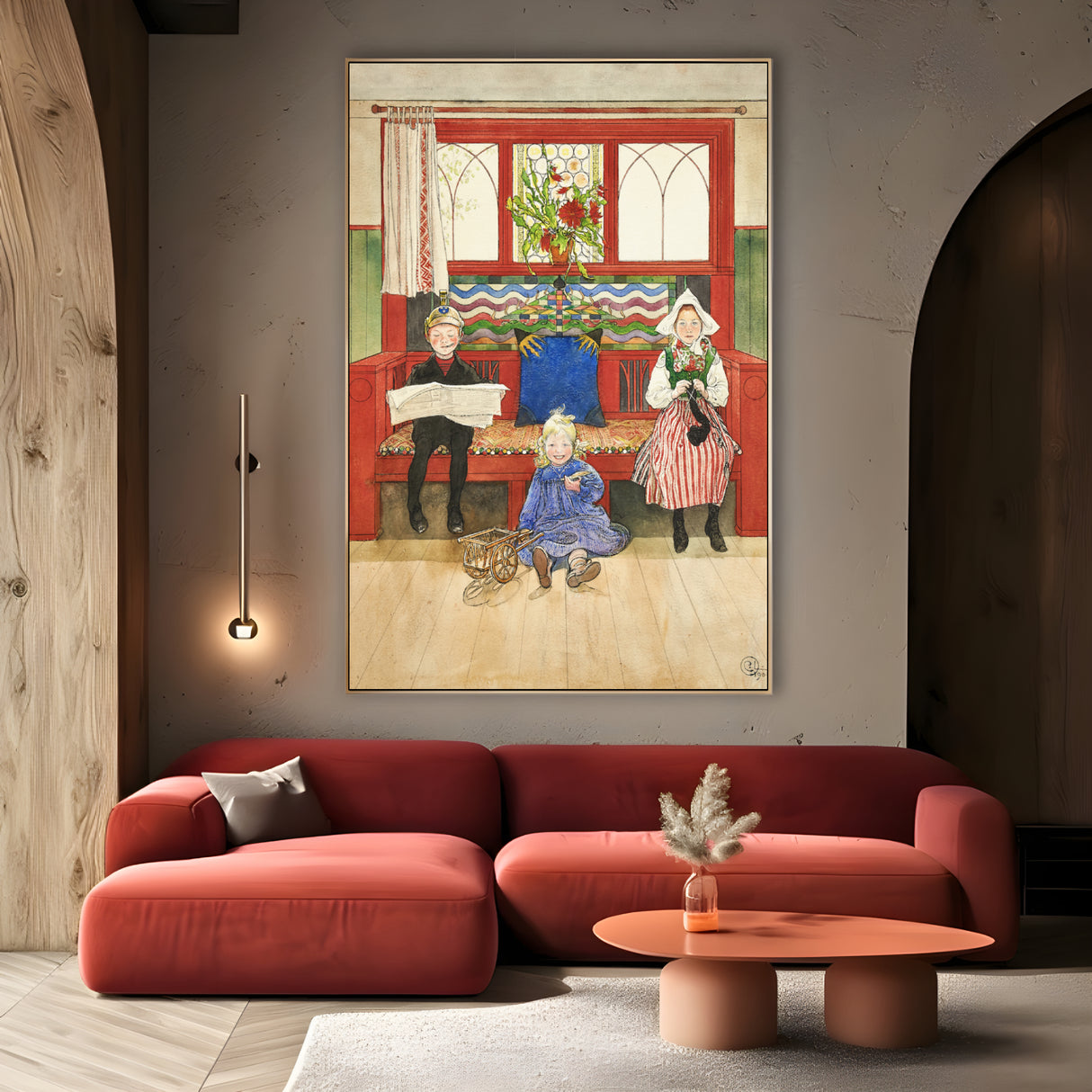 Quadro Stampa su Tela Padre, Madre, Bambino, Carl Larsson - CupidoDesign