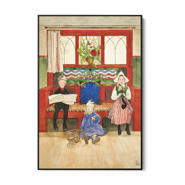 Quadro Stampa su Tela Padre, Madre, Bambino, Carl Larsson - CupidoDesign