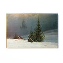Quadro Stampa su Tela Paesaggio invernale con chiesa, Caspar David Friedrich - CupidoDesign