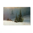 Quadro Stampa su Tela Paesaggio invernale con chiesa, Caspar David Friedrich - CupidoDesign