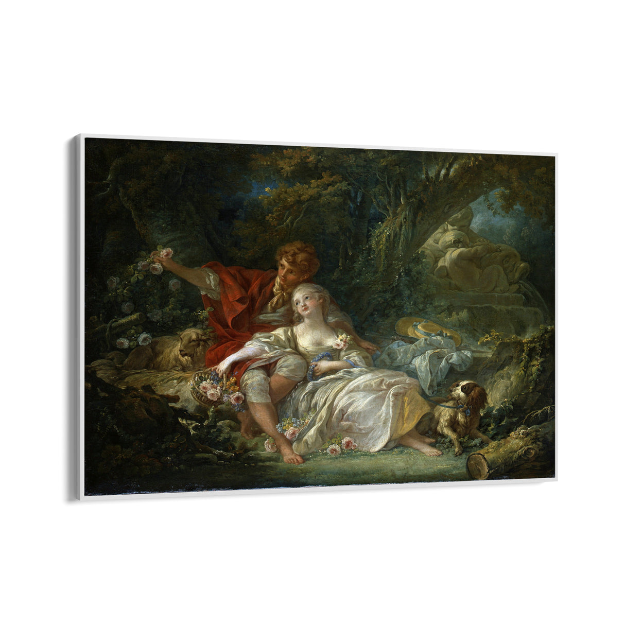 Quadro Stampa su Tela Pastore e pastorella che si riposano, François Boucher - CupidoDesign