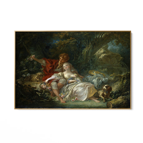 Quadro Stampa su Tela Pastore e pastorella che si riposano, François Boucher - CupidoDesign