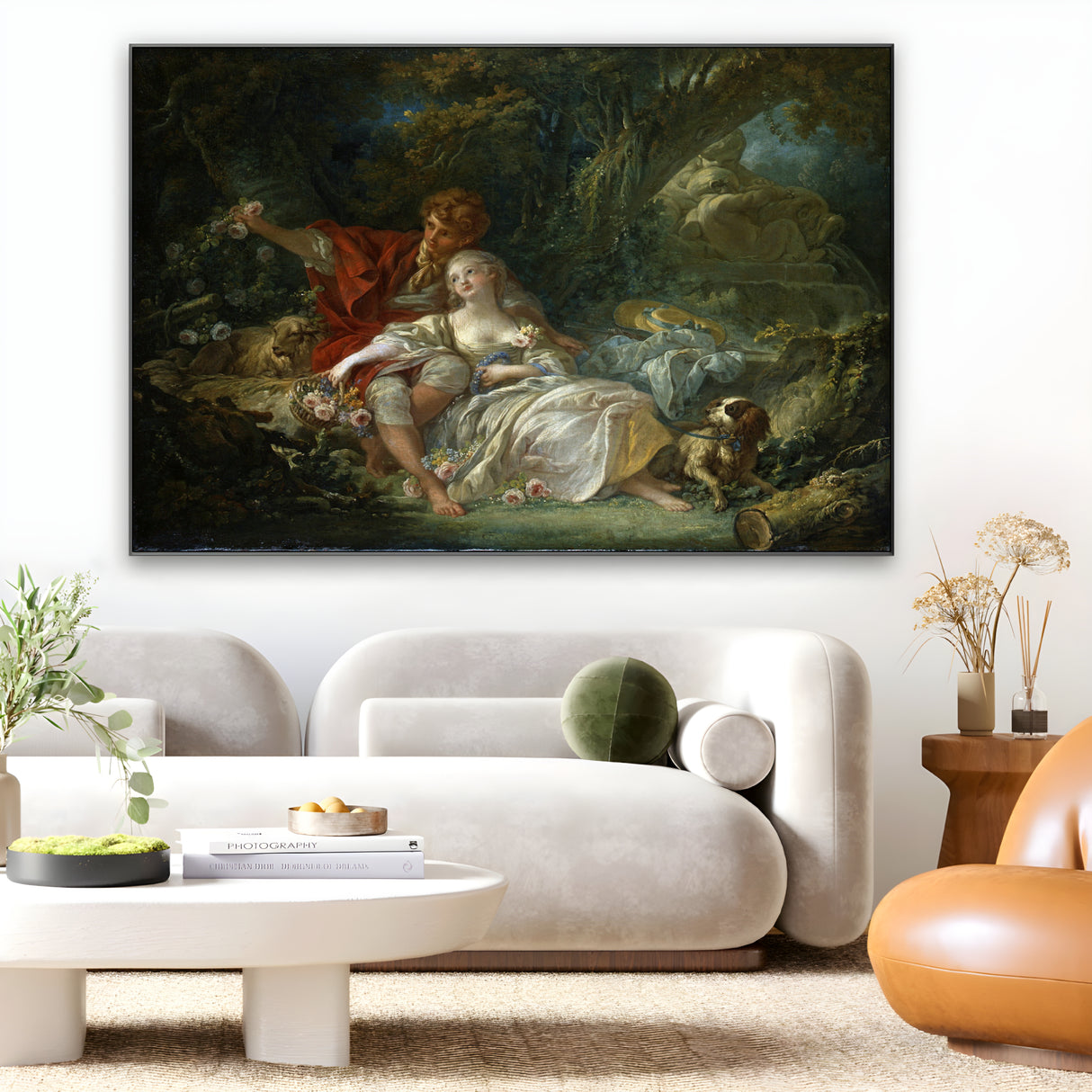 Quadro Stampa su Tela Pastore e pastorella che si riposano, François Boucher - CupidoDesign