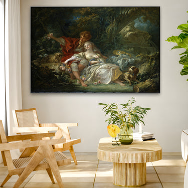 Quadro Stampa su Tela Pastore e pastorella che si riposano, François Boucher - CupidoDesign