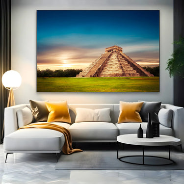 Quadro Stampa su Tela Piramide Maya di Chichén Itzá - CupidoDesign