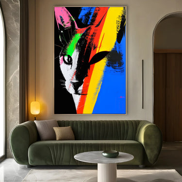 Quadro Stampa su Tela Pop Cat - CupidoDesign