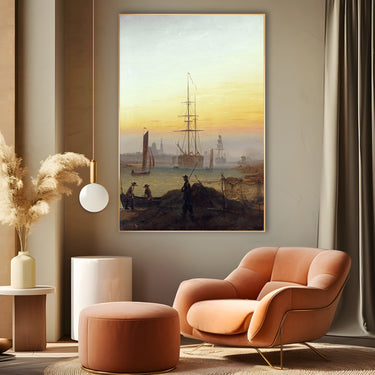 Quadro Stampa su Tela Porto di Greifswald, Caspar David Friedrich - CupidoDesign