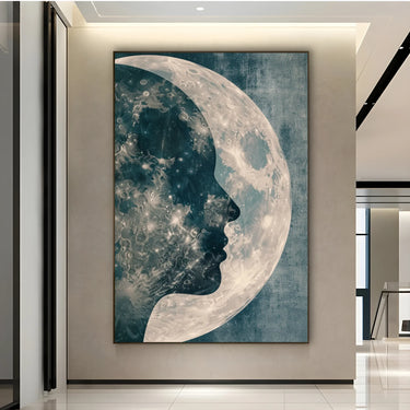 Quadro Stampa su Tela Profilo di luna - CupidoDesign