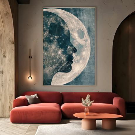 Quadro Stampa su Tela Profilo di luna - CupidoDesign