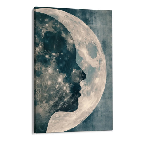 Quadro Stampa su Tela Profilo di luna - CupidoDesign