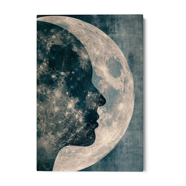 Quadro Stampa su Tela Profilo di luna - CupidoDesign