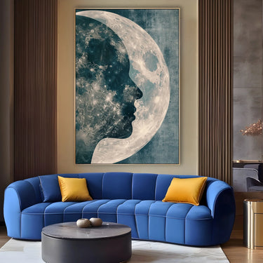 Quadro Stampa su Tela Profilo di luna - CupidoDesign