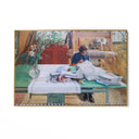 Quadro Stampa su Tela Ragazza che cuce, Carl Larsson - CupidoDesign