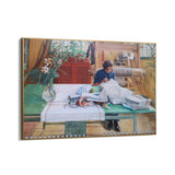 Quadro Stampa su Tela Ragazza che cuce, Carl Larsson - CupidoDesign
