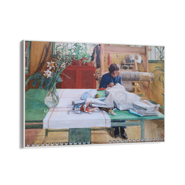Quadro Stampa su Tela Ragazza che cuce, Carl Larsson - CupidoDesign