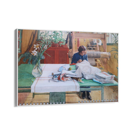 Quadro Stampa su Tela Ragazza che cuce, Carl Larsson - CupidoDesign