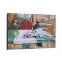 Quadro Stampa su Tela Ragazza che cuce, Carl Larsson - CupidoDesign