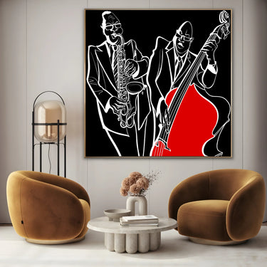 Quadro Stampa su Tela Red Jazz - CupidoDesign