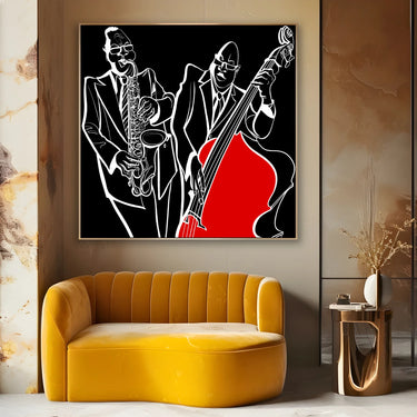 Quadro Stampa su Tela Red Jazz - CupidoDesign