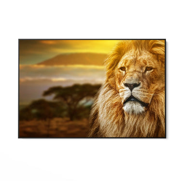 Quadro Stampa su Tela Re del tramonto, Savana - CupidoDesign