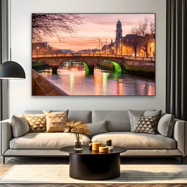 Quadro Stampa su Tela Riflessi urbani, Dublino - CupidoDesign