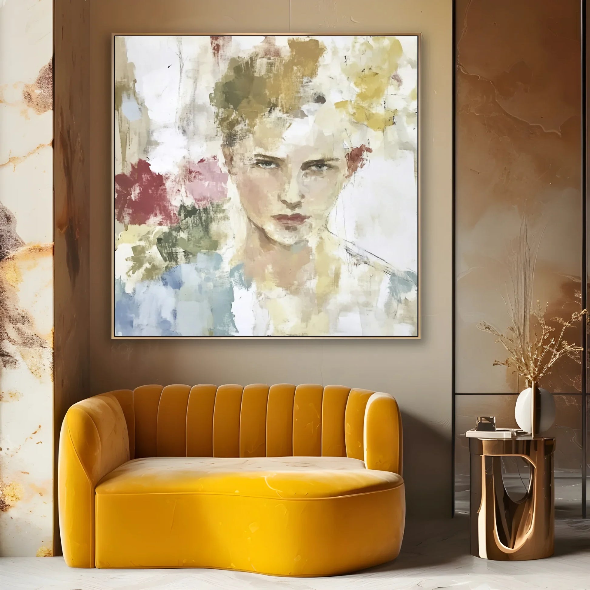 Quadro Stampa su Tela Ritratto tra i Fiori - CupidoDesign