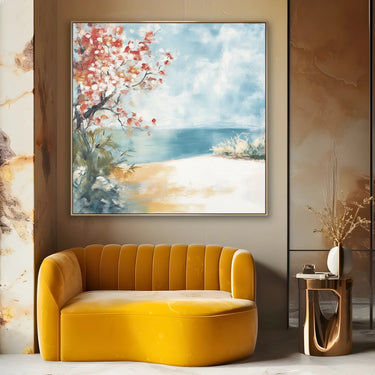 Quadro Stampa su Tela Riva Acquamarina - CupidoDesign