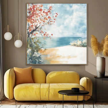 Quadro Stampa su Tela Riva Acquamarina - CupidoDesign