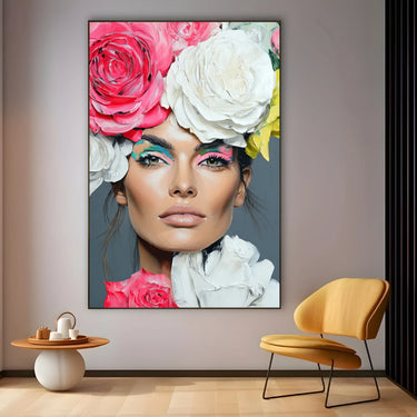Quadro Stampa su Tela Rosa Marmorea - CupidoDesign