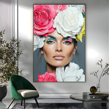Quadro Stampa su Tela Rosa Marmorea - CupidoDesign