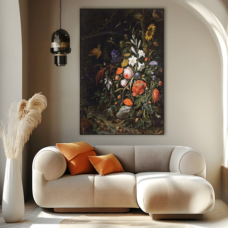 Quadro Stampa su Tela Rose e Lillà, Abraham Mignon - CupidoDesign