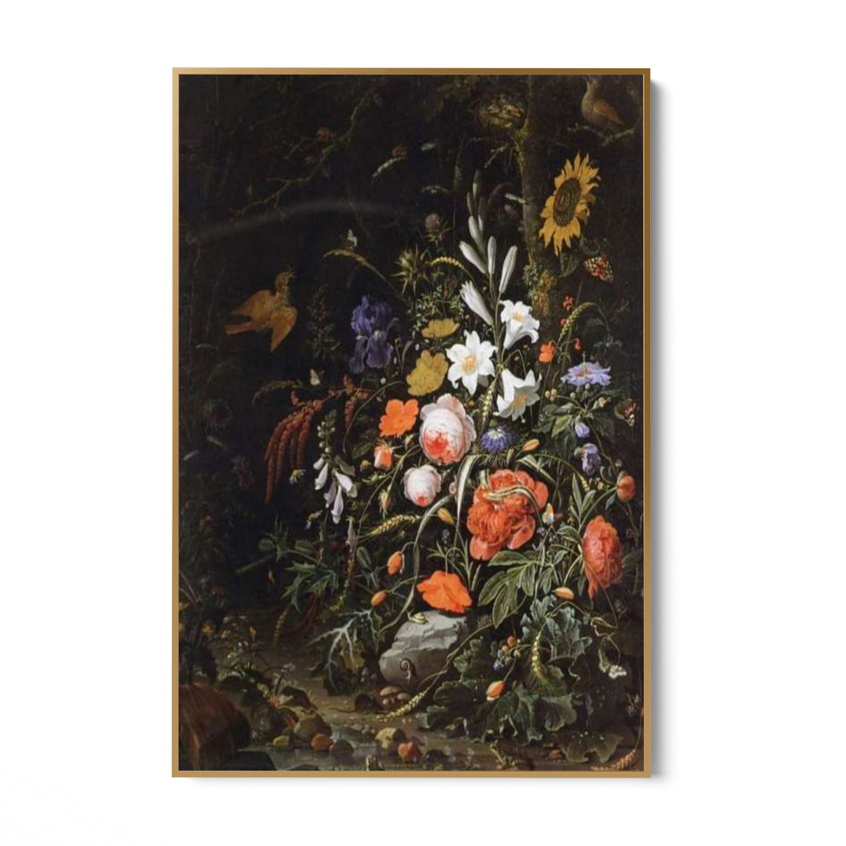 Quadro Stampa su Tela Rose e Lillà, Abraham Mignon - CupidoDesign