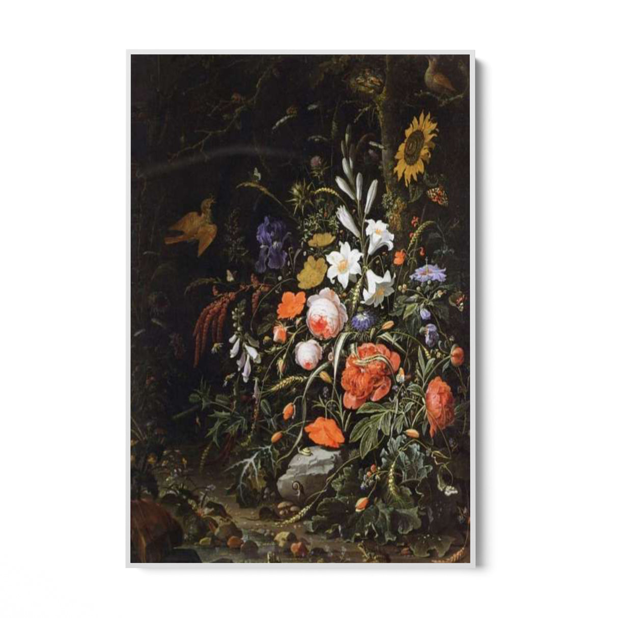 Quadro Stampa su Tela Rose e Lillà, Abraham Mignon - CupidoDesign