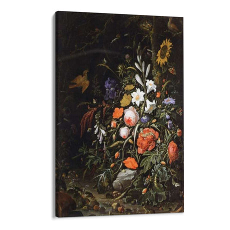 Quadro Stampa su Tela Rose e Lillà, Abraham Mignon - CupidoDesign