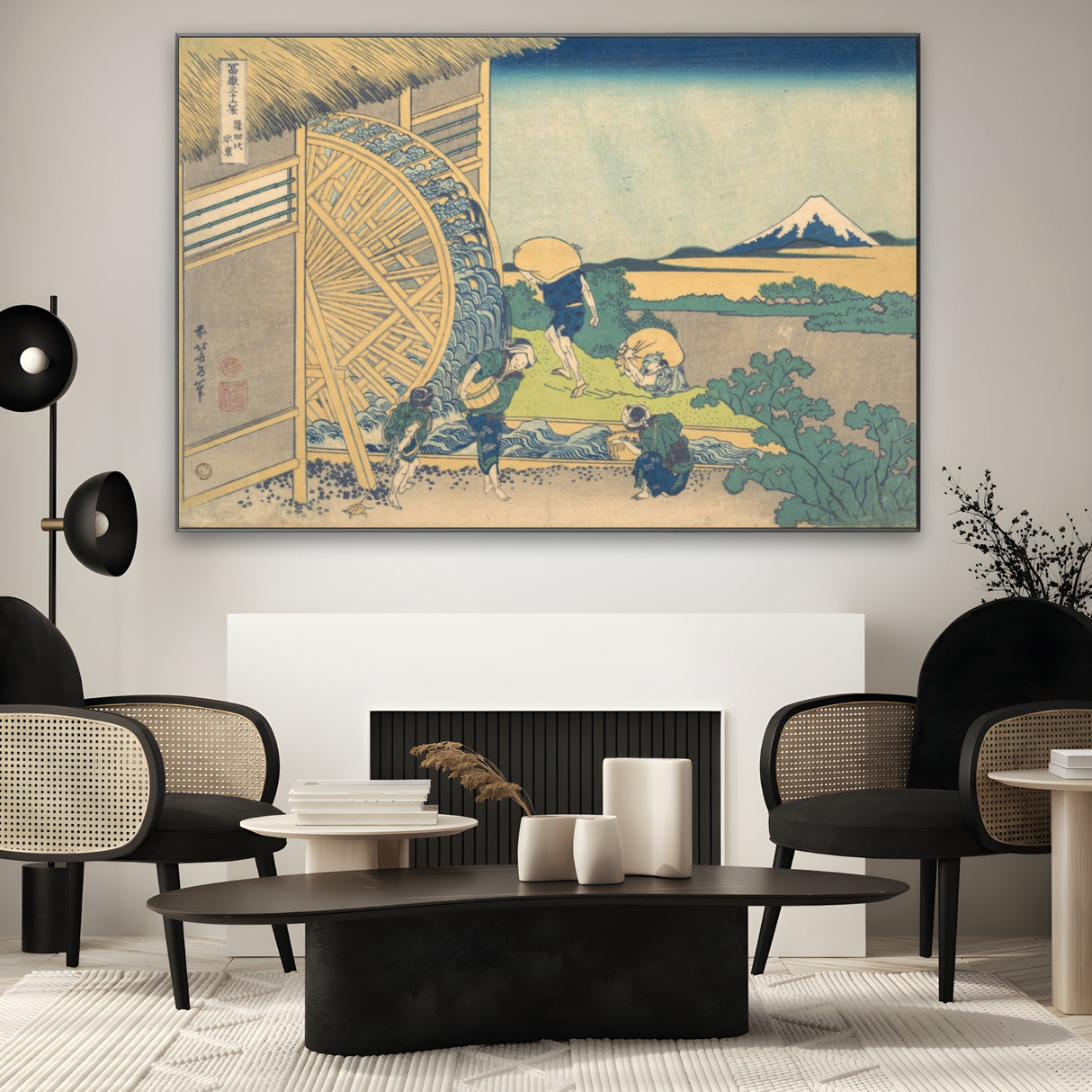 Quadro Stampa su Tela Ruota idraulica a Onden, Katsushika Hokusai - CupidoDesign