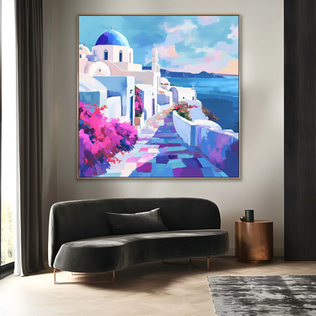 Quadro Stampa su Tela Santorini Luminosa - CupidoDesign