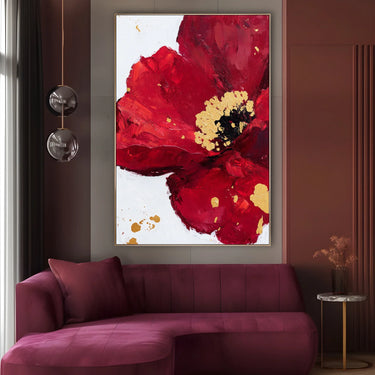 Quadro Stampa su Tela Scoppio Rosso - CupidoDesign