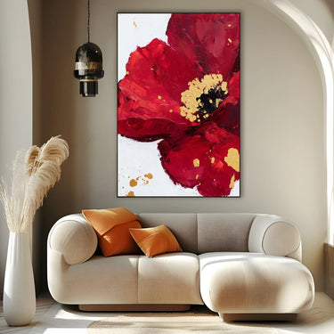 Quadro Stampa su Tela Scoppio Rosso - CupidoDesign