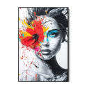 Quadro Stampa su Tela Sguardi Azzurro - CupidoDesign