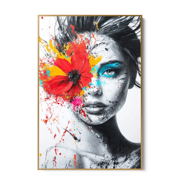 Quadro Stampa su Tela Sguardi Azzurro - CupidoDesign