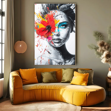 Quadro Stampa su Tela Sguardi Azzurro - CupidoDesign