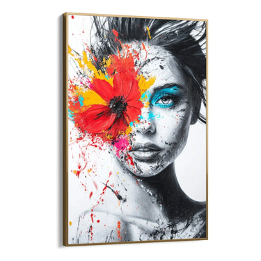 Quadro Stampa su Tela Sguardi Azzurro - CupidoDesign