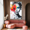 Quadro Stampa su Tela Sguardi Azzurro - CupidoDesign